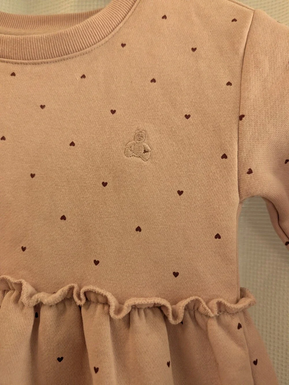 Baby Gap Ruffle Sweatshirt Dress With Hearts